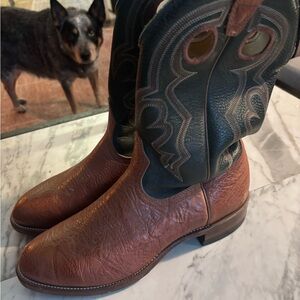 Men's Western Leather Boots - Brown and Black